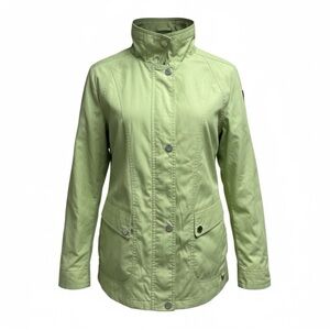 Mackintosh New England Rain Jacket Lined Parka Lime Green Stripes Frutiger Small